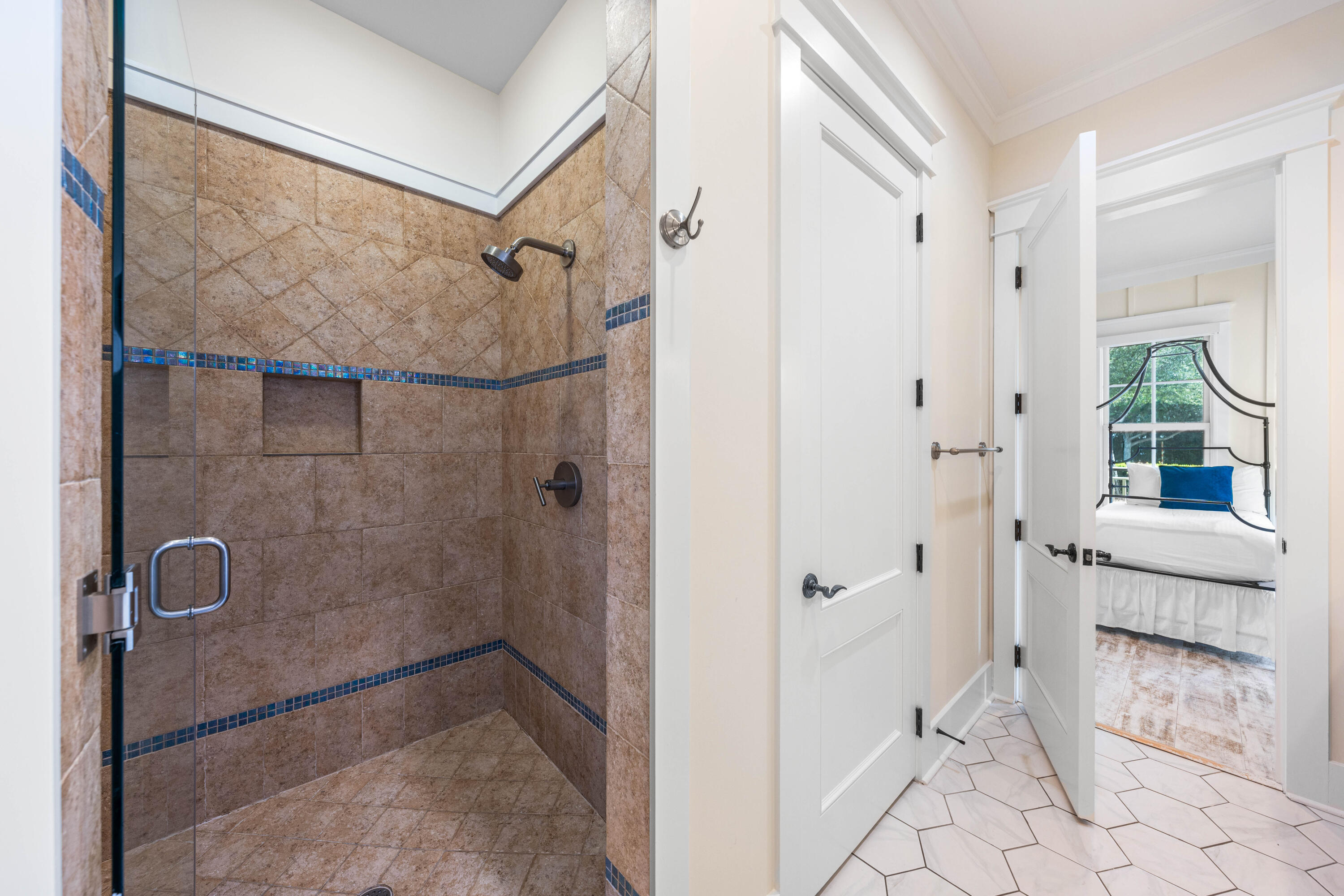 81 Western Lake Drive Santa Rosa Beach, FL 32459 - Photo 39 of 89 a bathroom with a granite countertop shower mirror and a sink