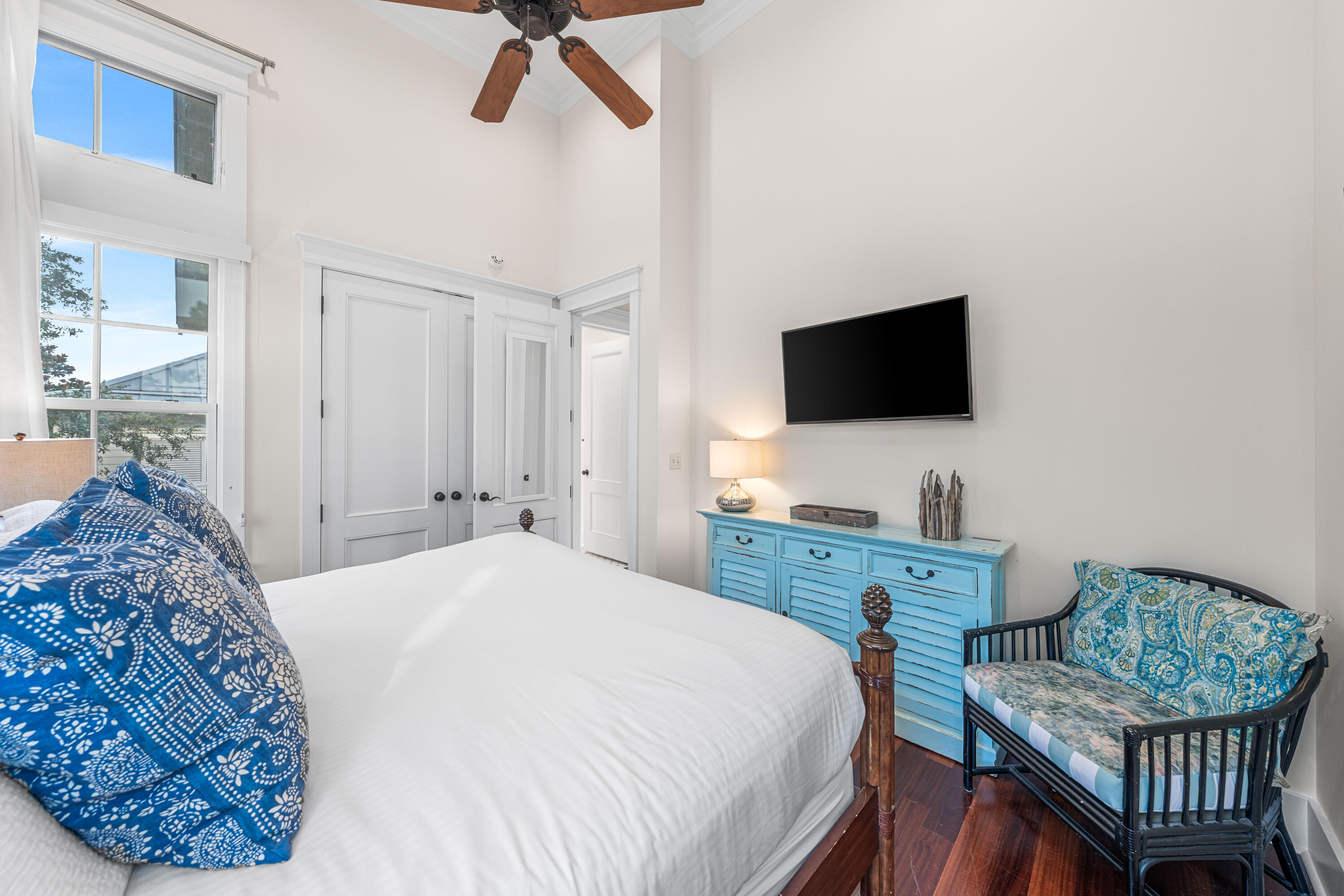 81 Western Lake Drive Santa Rosa Beach, FL 32459 - Photo 70 of 89 a bedroom with a bed and a flat screen tv