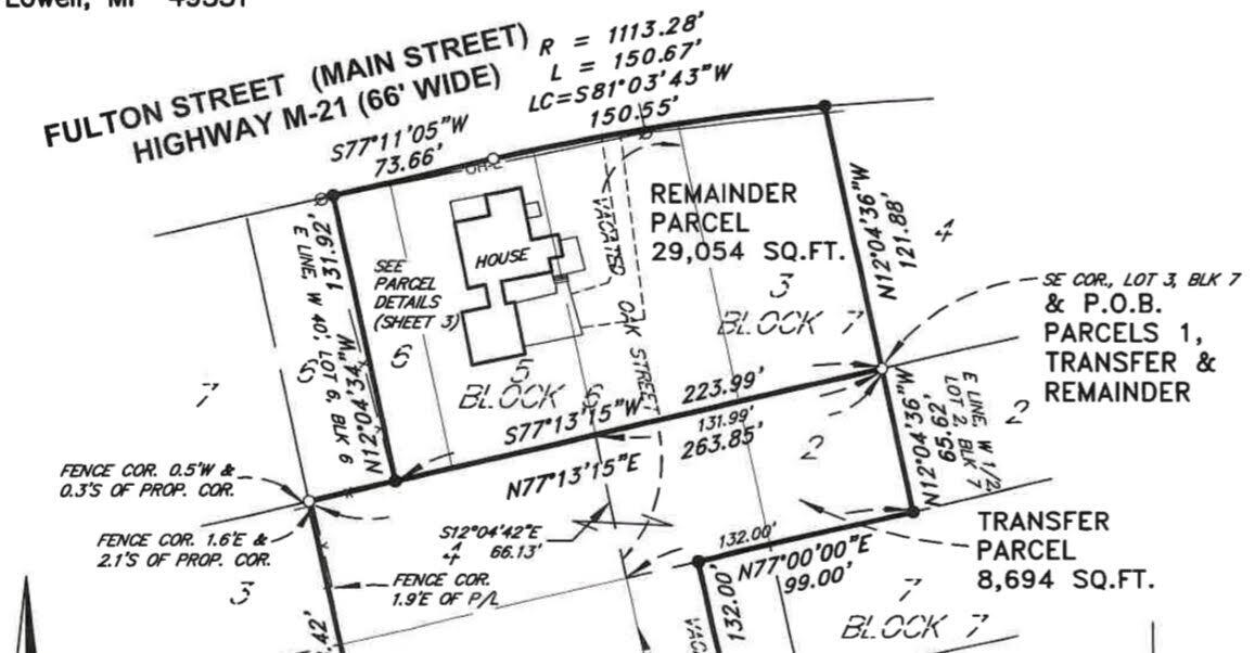 926 East Main Street Lowell, MI 49331 - Photo 29 of 31 New parcel lines 926 e main