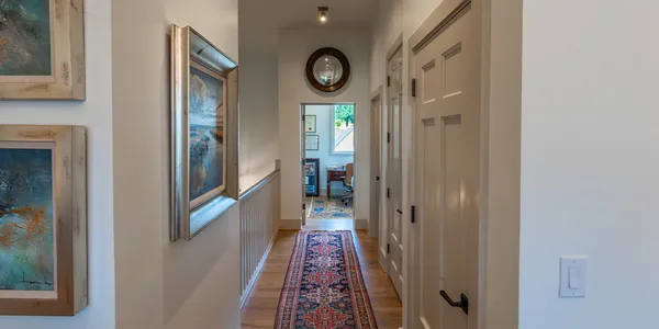 a room with furniture workspace and a window