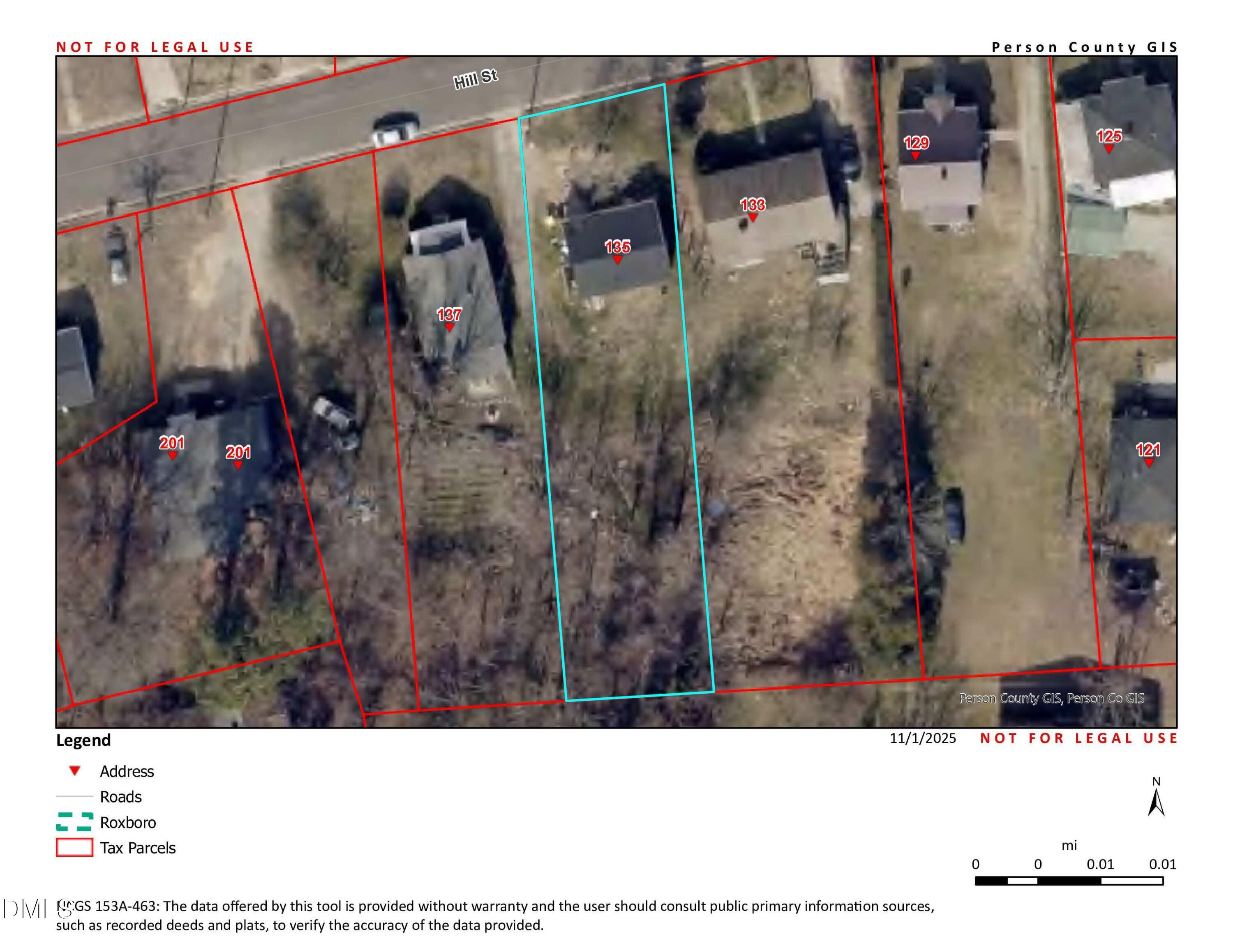 135 Hill Street Roxboro, NC 27573 - Photo 8 of 8 135 Hill GIS