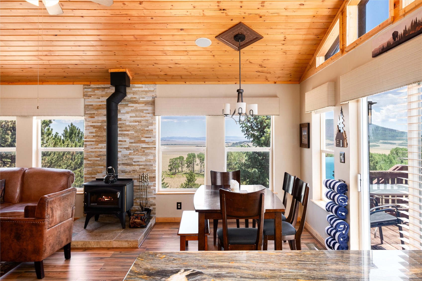 1301 Sheep Ridge Road Fairplay, CO 80440 - Photo 16 of 49 Wood-paneled vaulted ceiling with exposed beams