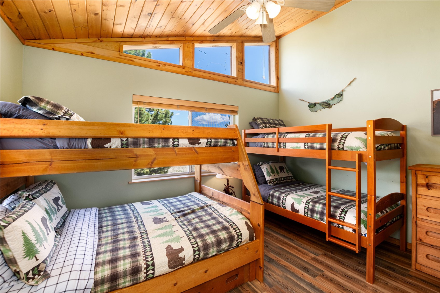 1301 Sheep Ridge Road Fairplay, CO 80440 - Photo 29 of 49 Vaulted wood-paneled ceiling with a ceiling fan