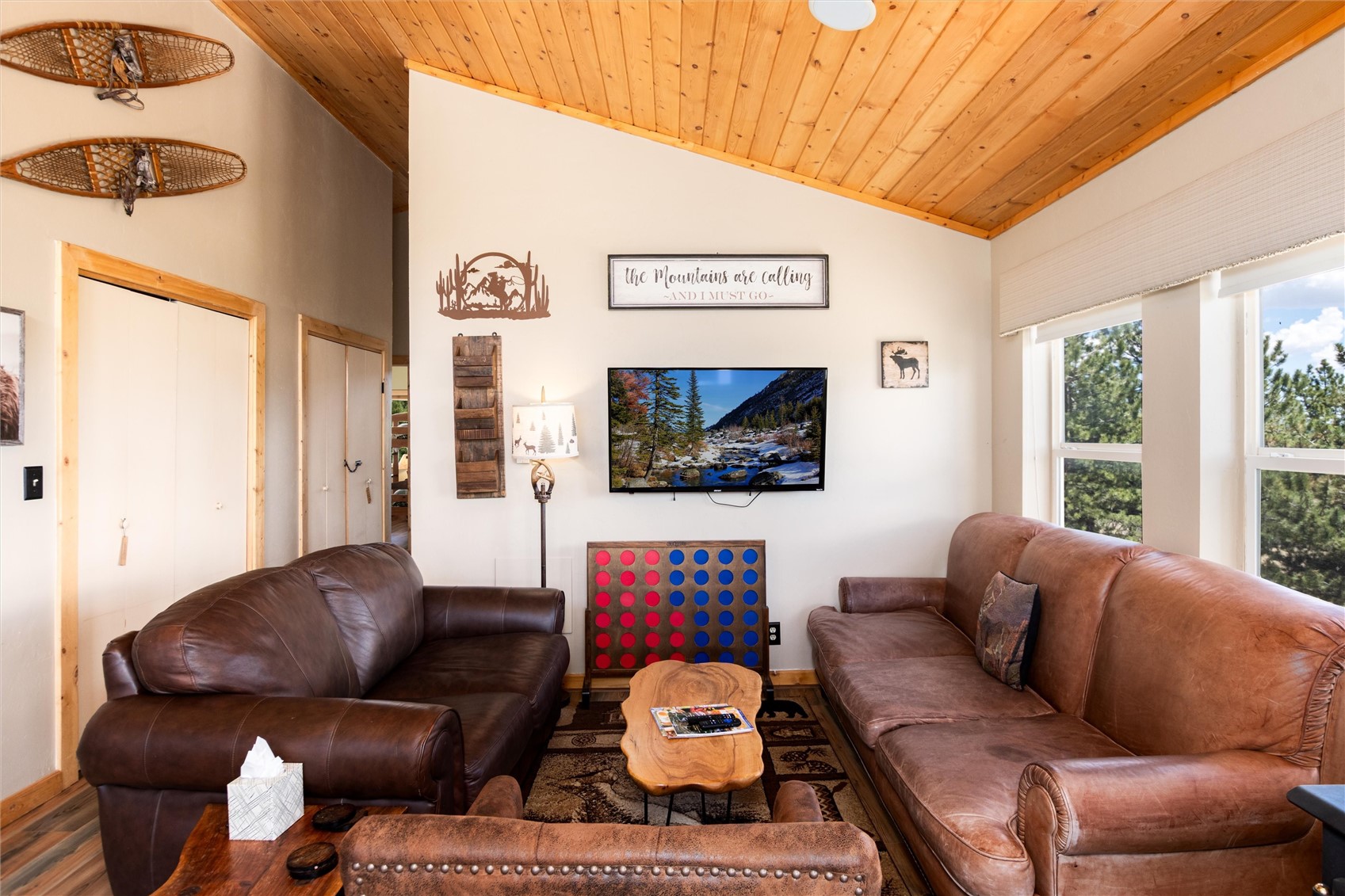 1301 Sheep Ridge Road Fairplay, CO 80440 - Photo 8 of 49 a living room with furniture and a flat screen tv