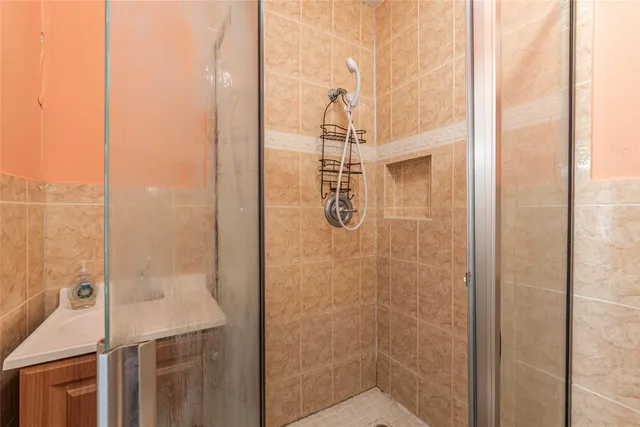 a bathroom with a shower