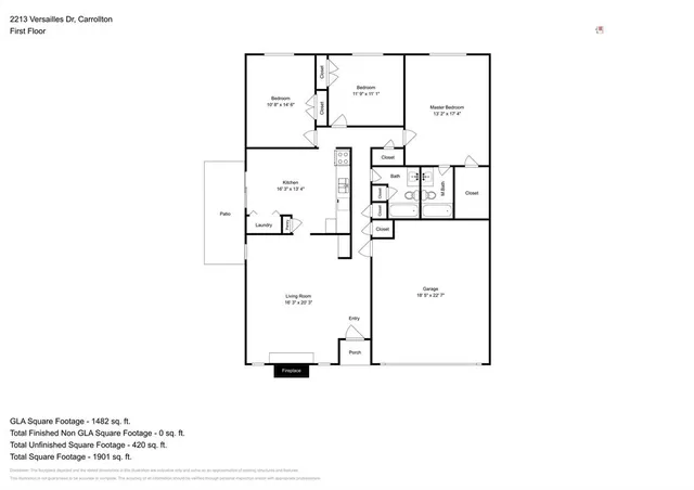 $2,250 | 2213 Versailles Drive, Carrollton, TX 75007