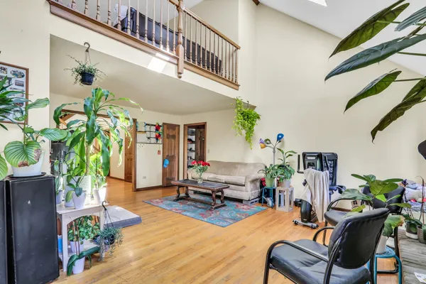 a living room with furniture