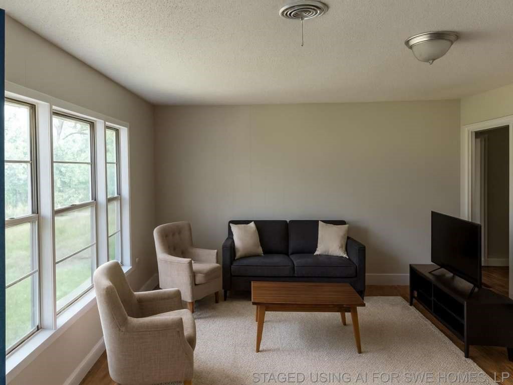 1156 2nd Street Clute, TX 77531 - Photo 3 of 15 a living room with furniture a flat screen tv and a window