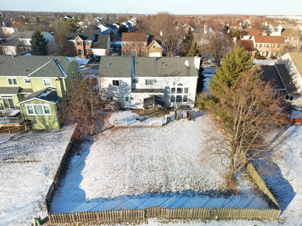 a view of a yard with an ocean view