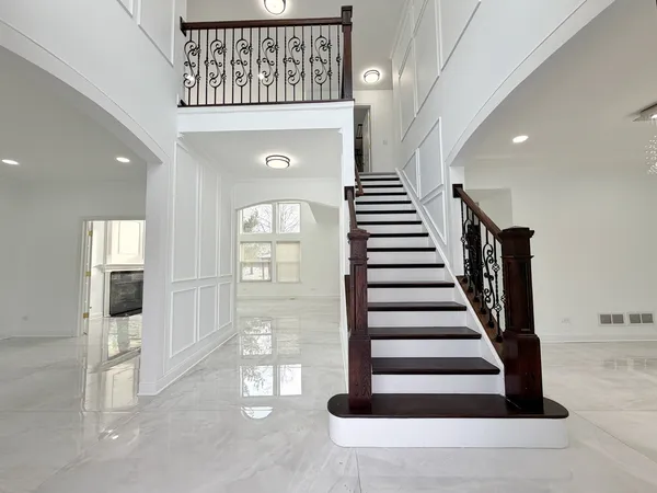 a view of a hallway with entryway