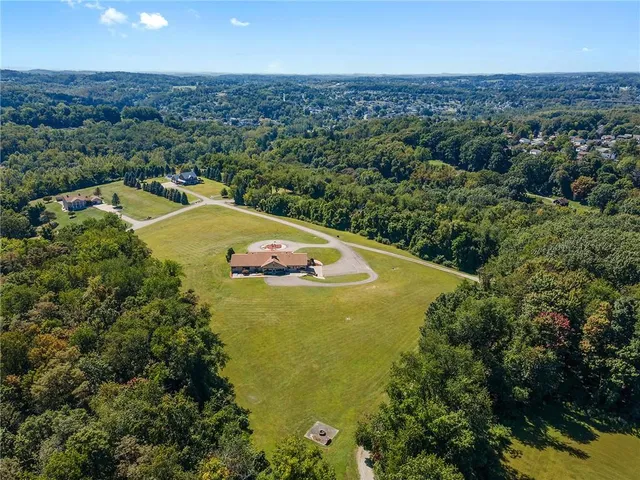 an aerial view of a house