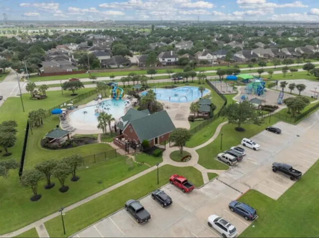 an aerial view of a city