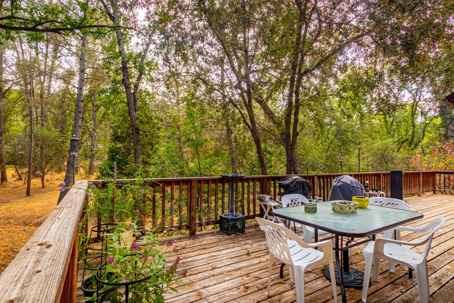 48908 Rock Point Road Oakhurst, CA 93644 - Photo 9 of 23 Full length deck for the back with beautiful views and room for anything.
