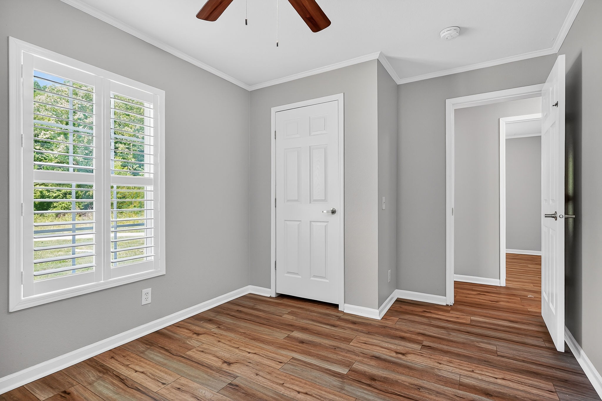 16130 Buffalo Valley Road Silver Point, TN 38582 - Photo 39 of 47 a view of empty room with wooden floor and fan