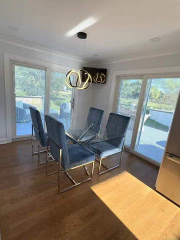 a workspace with furniture and a window