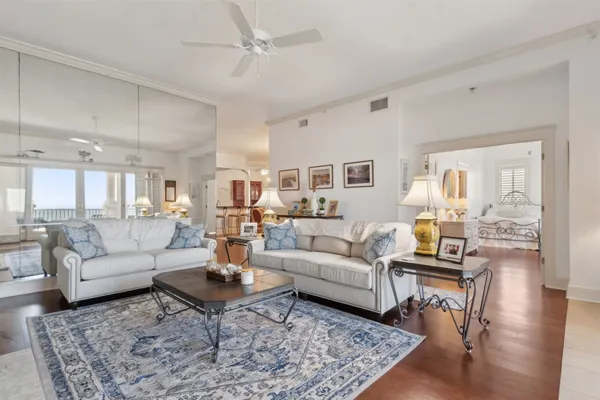 a view of a balcony with an ocean view