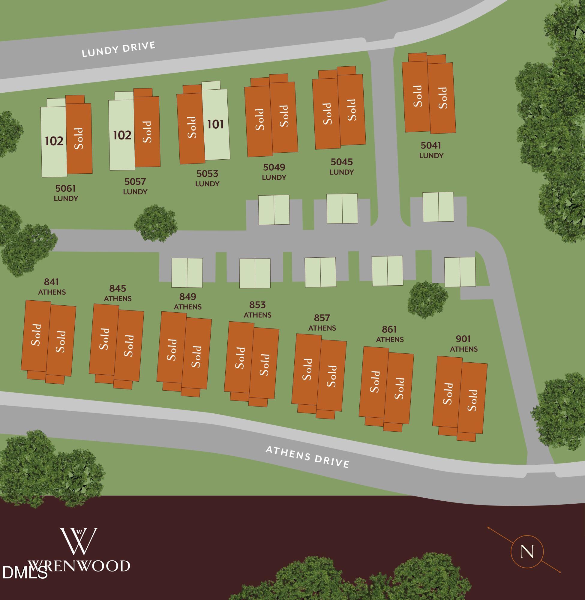 5061 Lundy Drive, Unit 101 Raleigh, NC 27606 - Photo 35 of 49 Wrenwood_Site_Map_vFinal-r5-2 20 26
