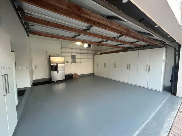 a view of a garage