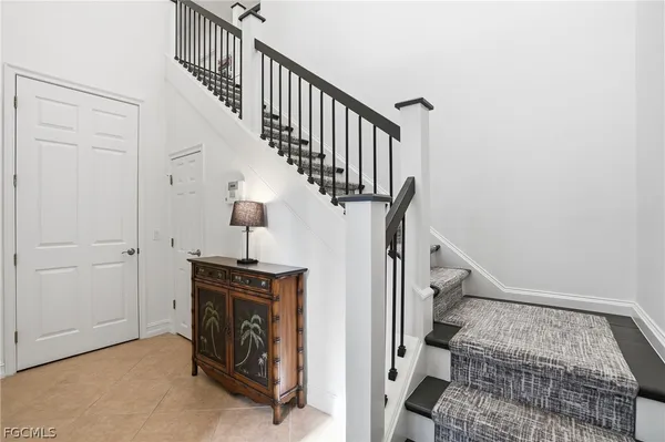 a view of hallway with stairs