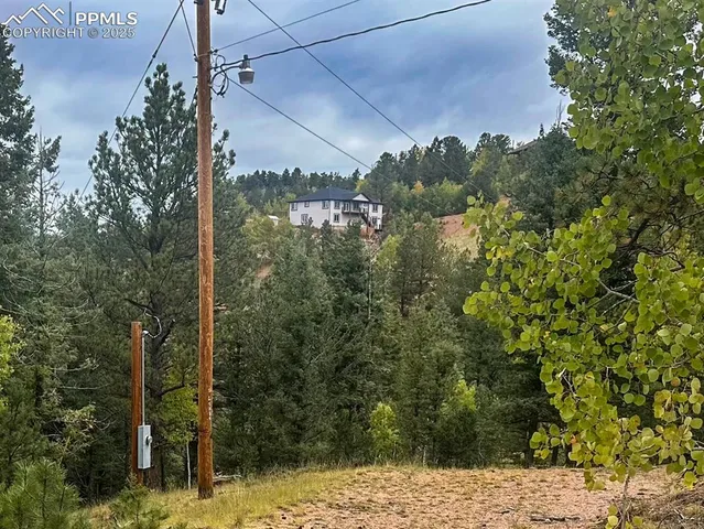 a view of a city with a mountain