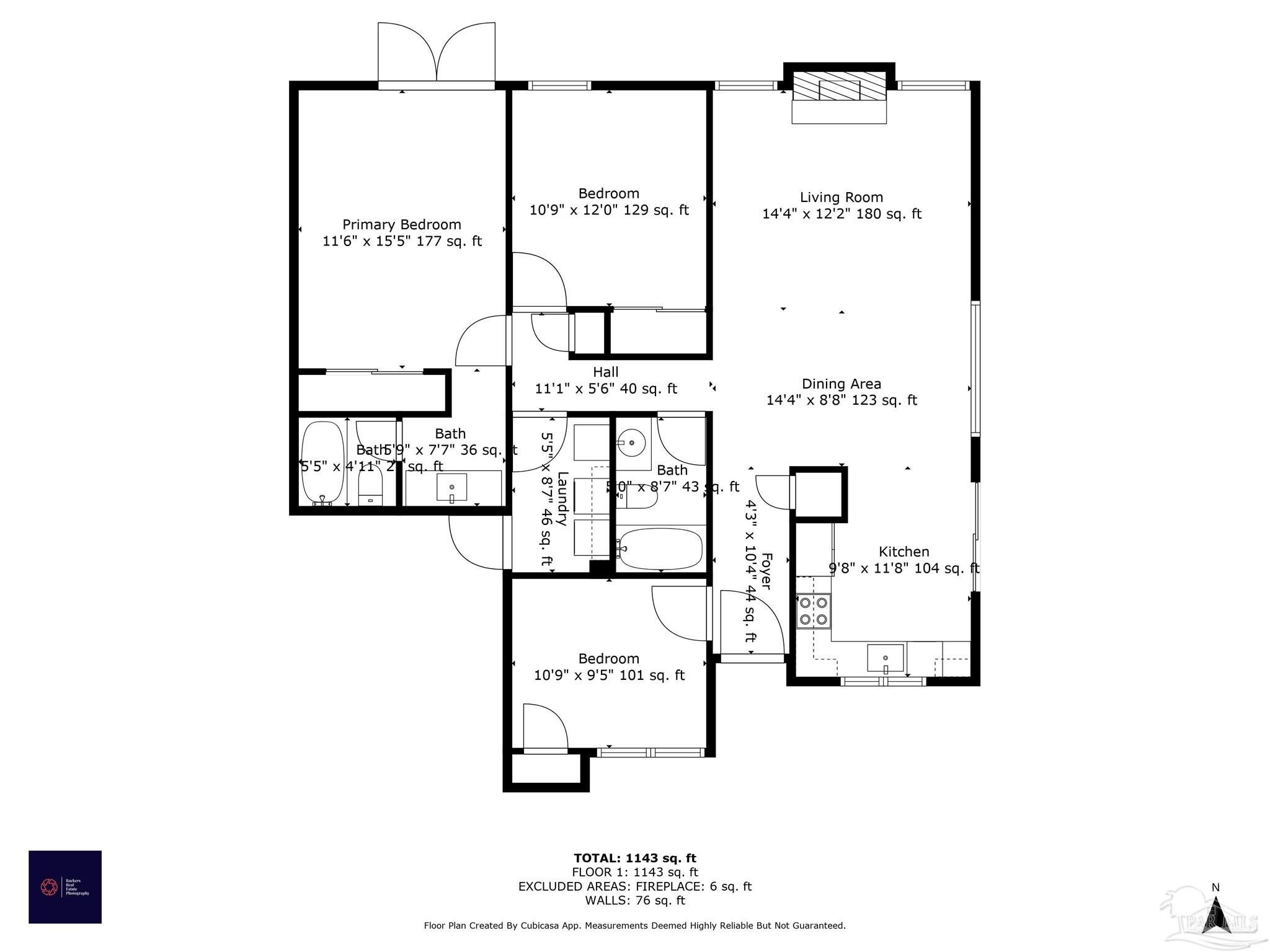 1833 Hunters Path Fort Walton Beach, FL 32547 - Photo 43 of 44 a picture of a floor plan