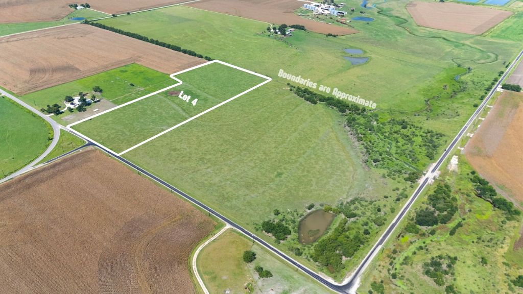 Lot 4 Indian Creek Road Bartlett, TX 76511 - Photo 3 of 10 Aerial view of property's location with rural landscape, property boundaries highlighted, and abundant farmland
