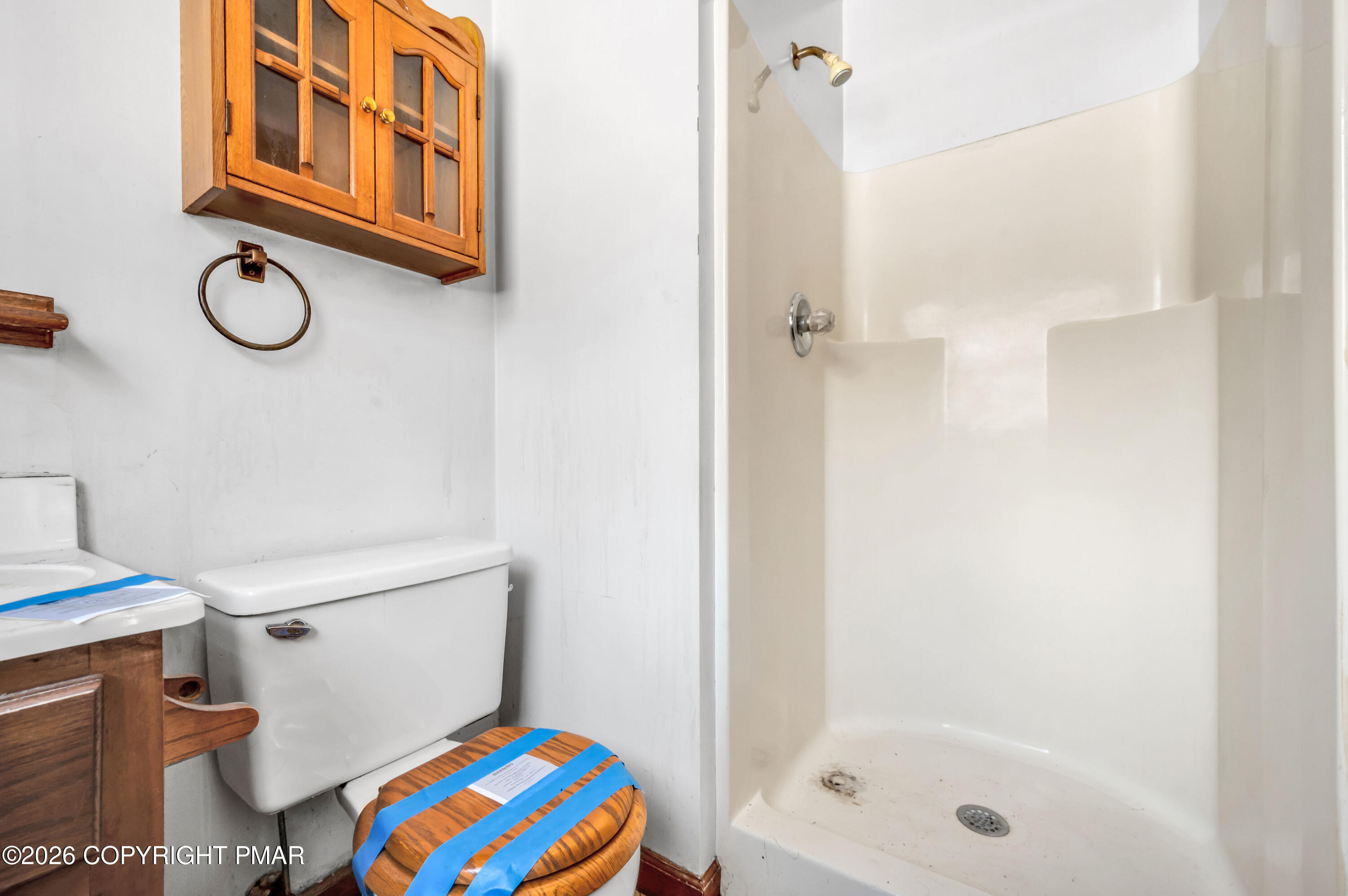 401 Schoolhouse Road East Stroudsburg, PA 18302 - Photo 16 of 21 a bathroom with a shower toilet and a sink