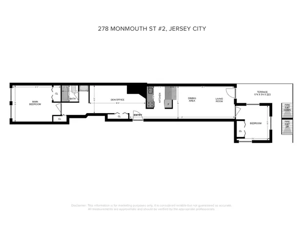 $599,900 | 278 Monmouth Street, Unit 2L, Jersey City, NJ 07302