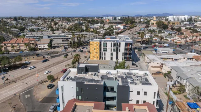 an aerial view of multiple house