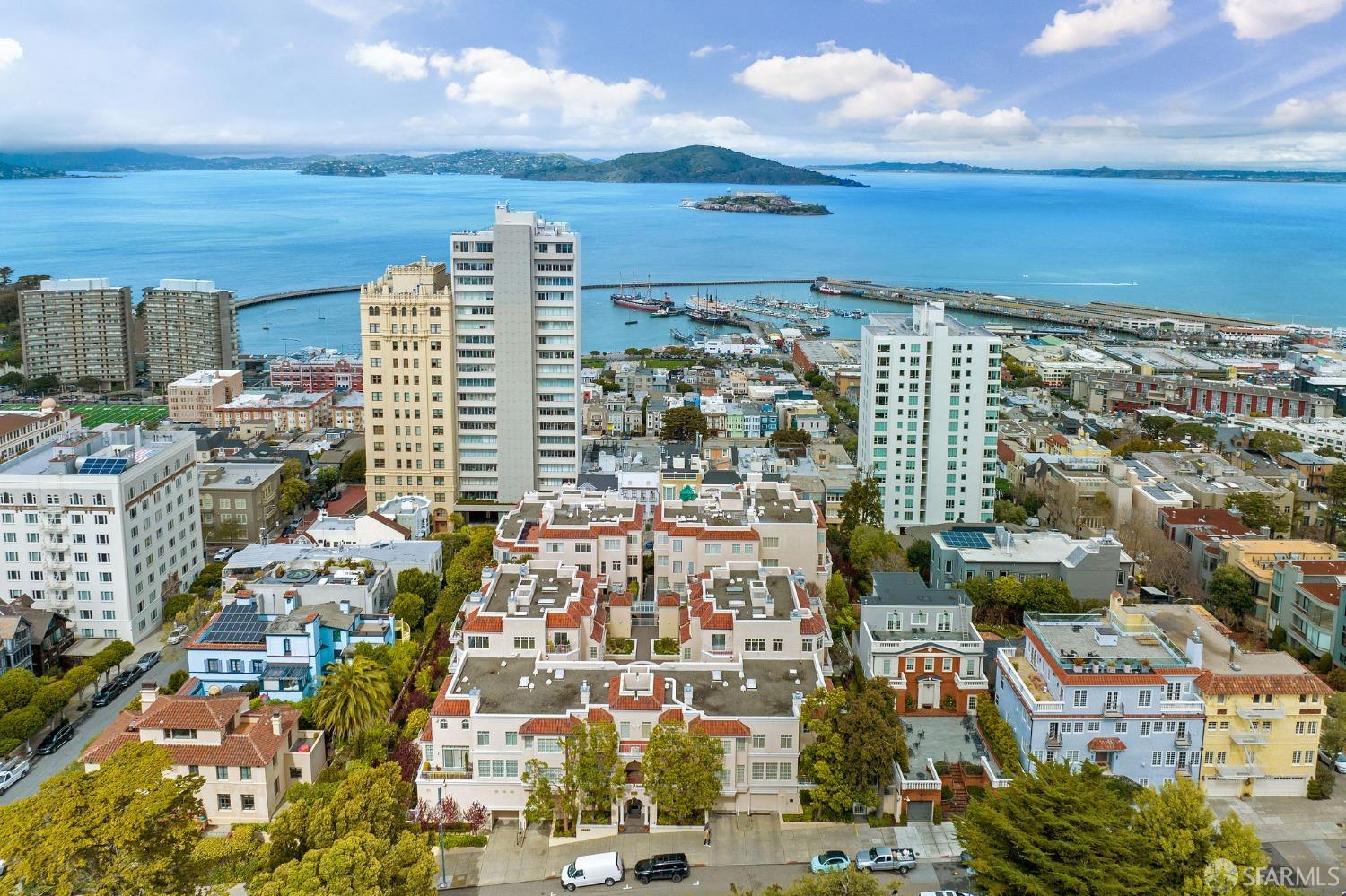 a view of a city with tall buildings