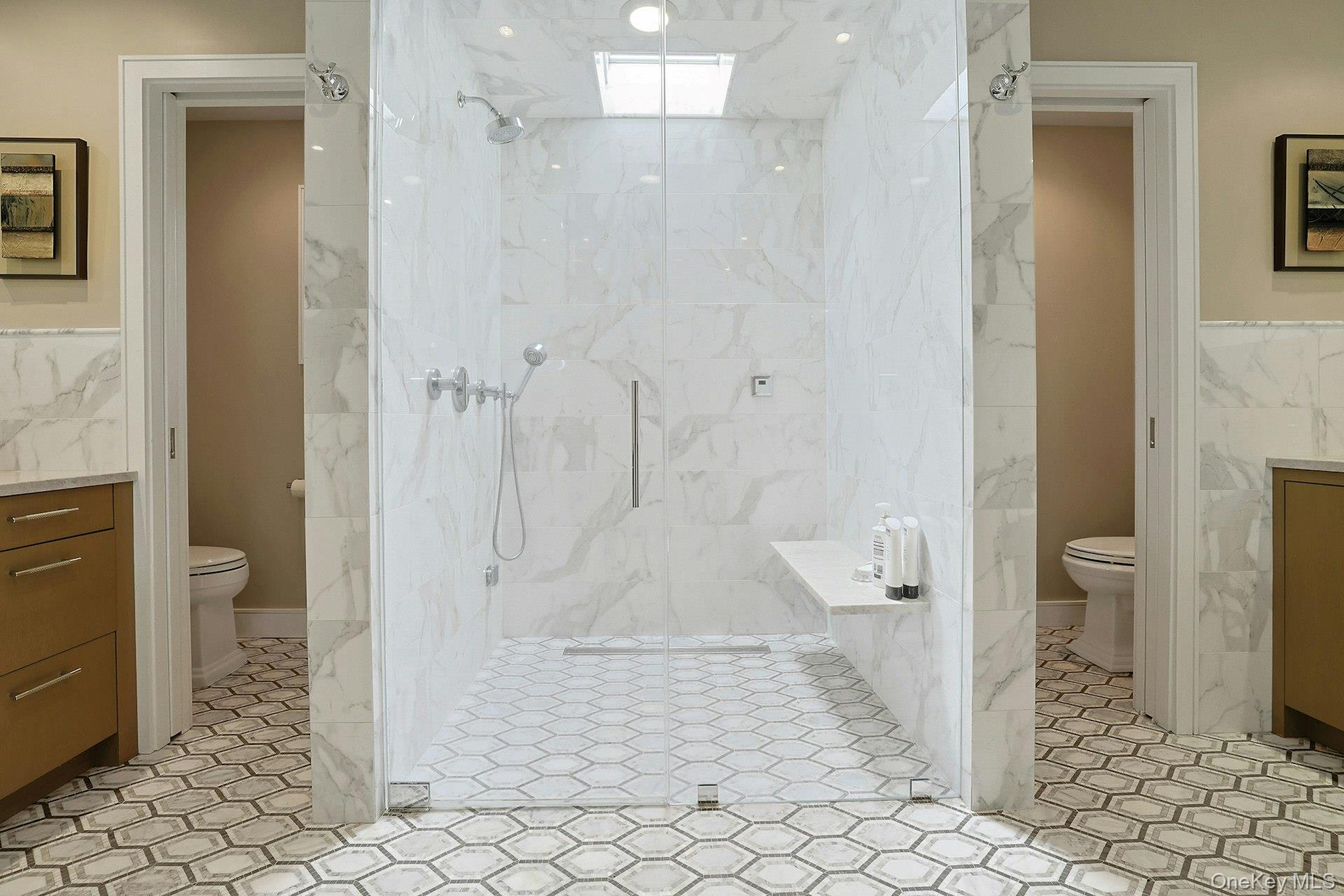 45 Jackson Road Bedford, NY 10506 - Photo 22 of 40 Primary bath with steam shower and radiant heat floor