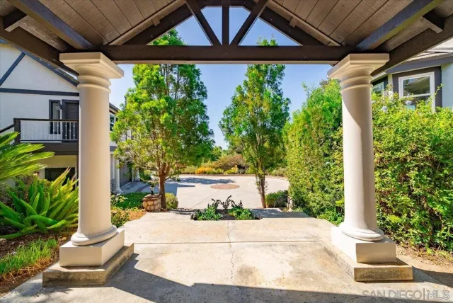 a view of a pathway both side of building