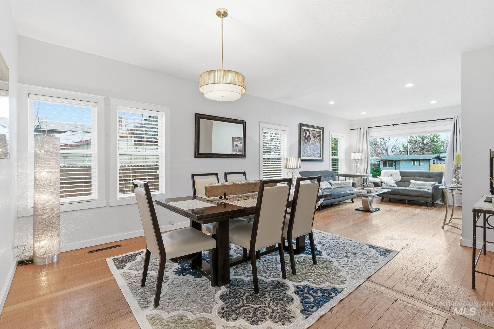 2103 West Bannock Street Boise, ID 83702 - Photo 12 of 49 Dining area featuring plenty of natural light, light wood finished floors, and recessed lighting