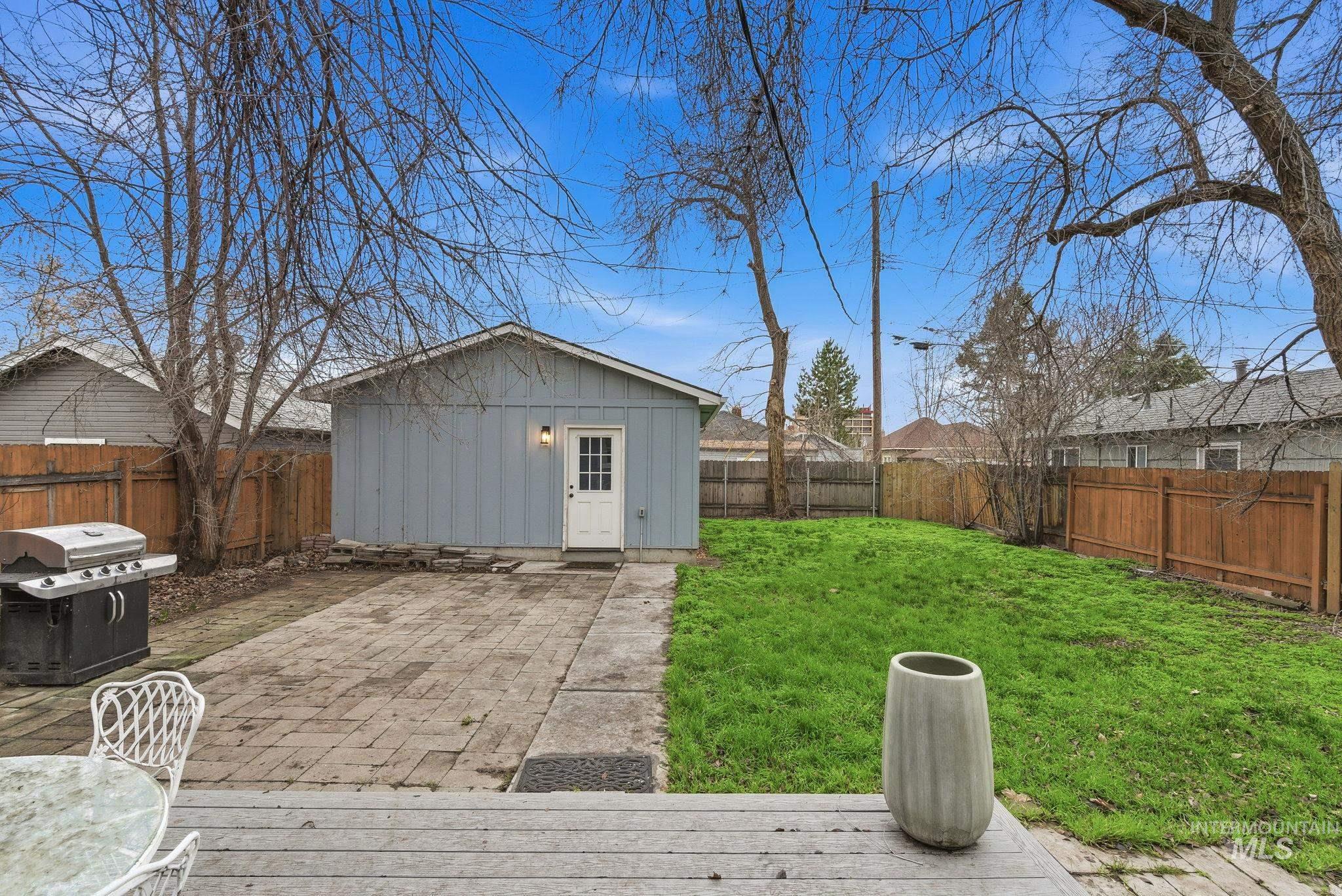 2103 West Bannock Street Boise, ID 83702 - Photo 38 of 49 Fenced backyard featuring an outdoor structure and a patio