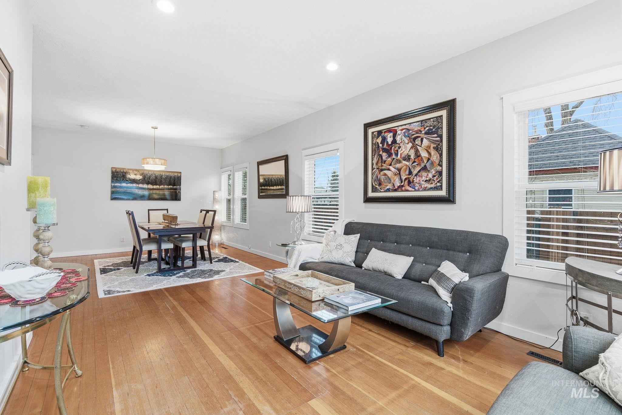 2103 West Bannock Street Boise, ID 83702 - Photo 5 of 49 Living room with light wood-style floors and recessed lighting