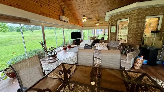 a outdoor space with furniture and garden view