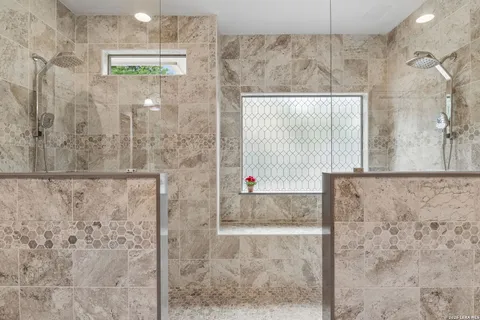 a bathroom with a shower
