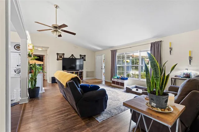 a living room with furniture