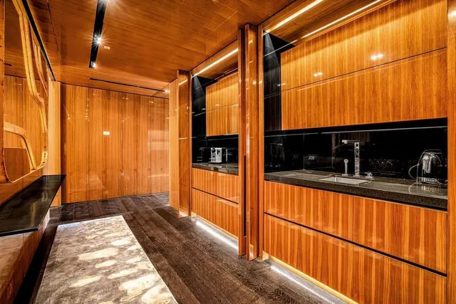 a view of living room with a large window