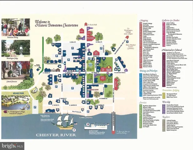 a view of people sitting in front of retail shops