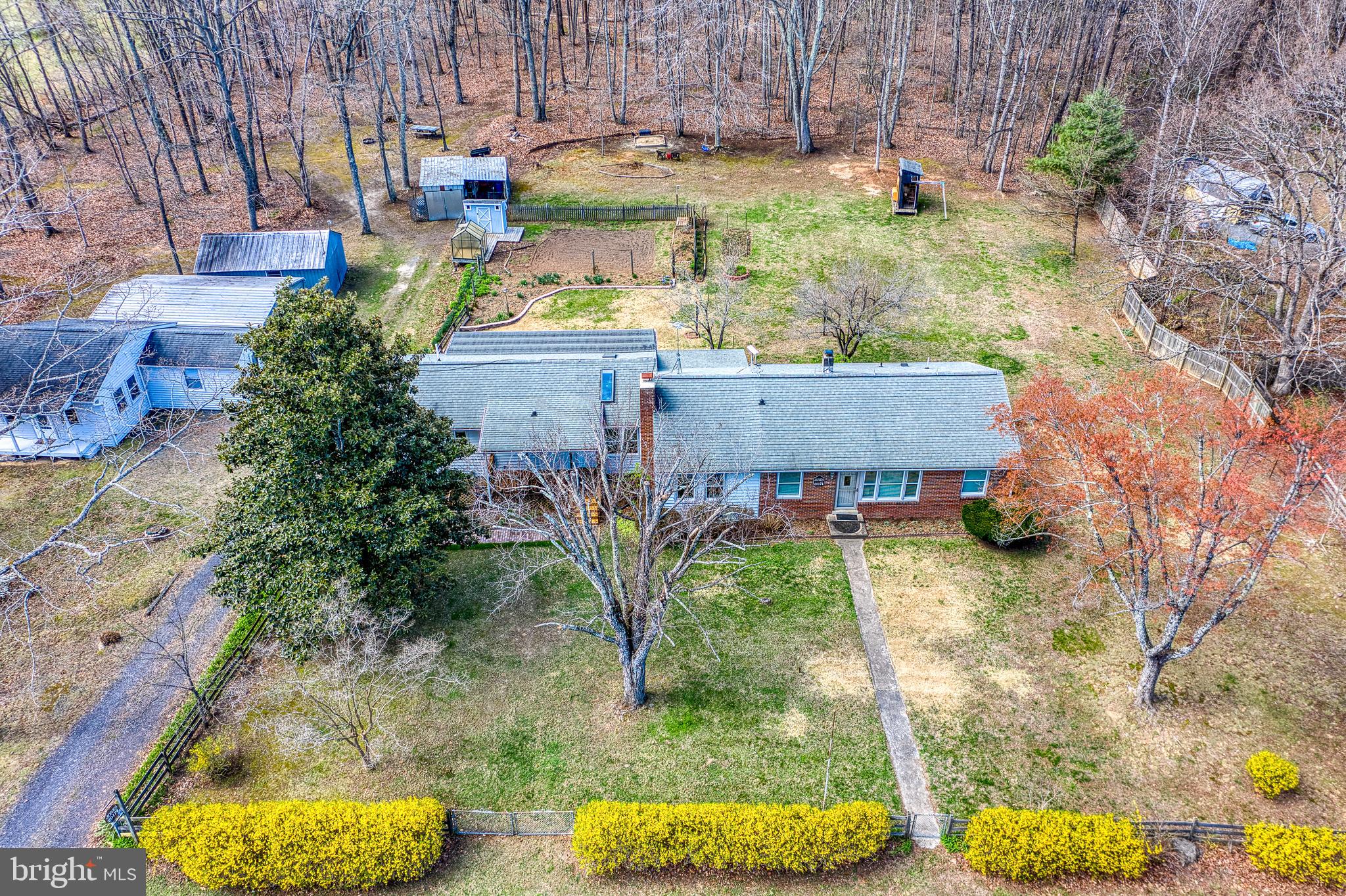 20174 Edwards Shop Road Elkwood, VA 22718 - Photo 87 of 92 an aerial view of a house with a yard basket ball court and outdoor seating