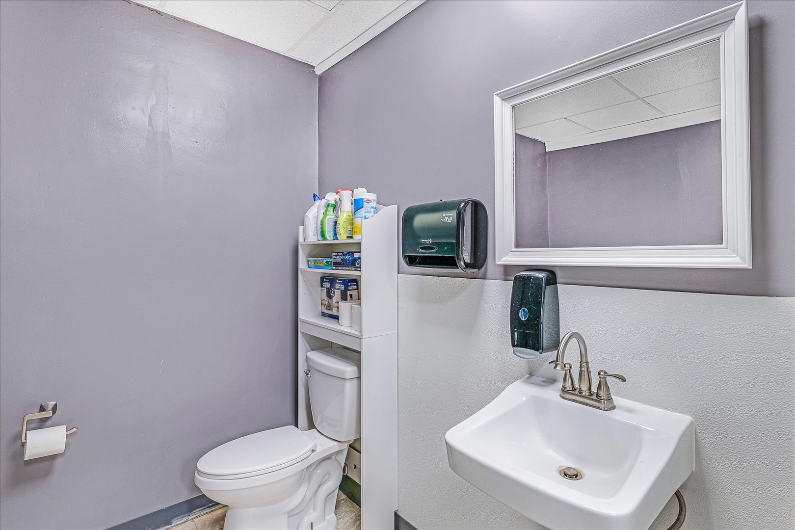 206 West Lincoln Street Saybrook, IL 61770 - Photo 19 of 28 a bathroom with a toilet sink and mirror