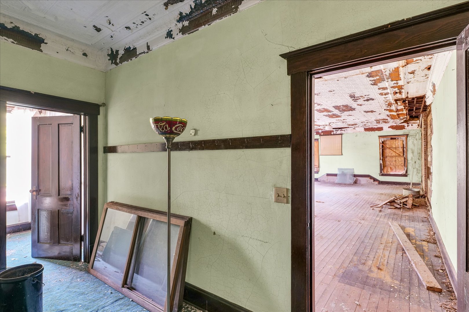 206 West Lincoln Street Saybrook, IL 61770 - Photo 27 of 28 a view of a hallway with wooden floor and windows