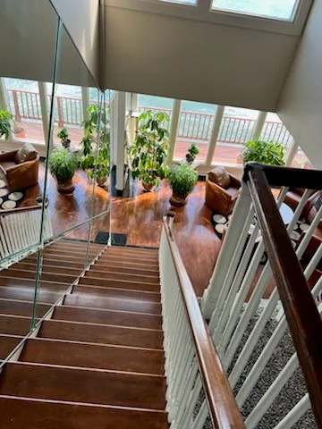 a view of an outdoor space with seating area