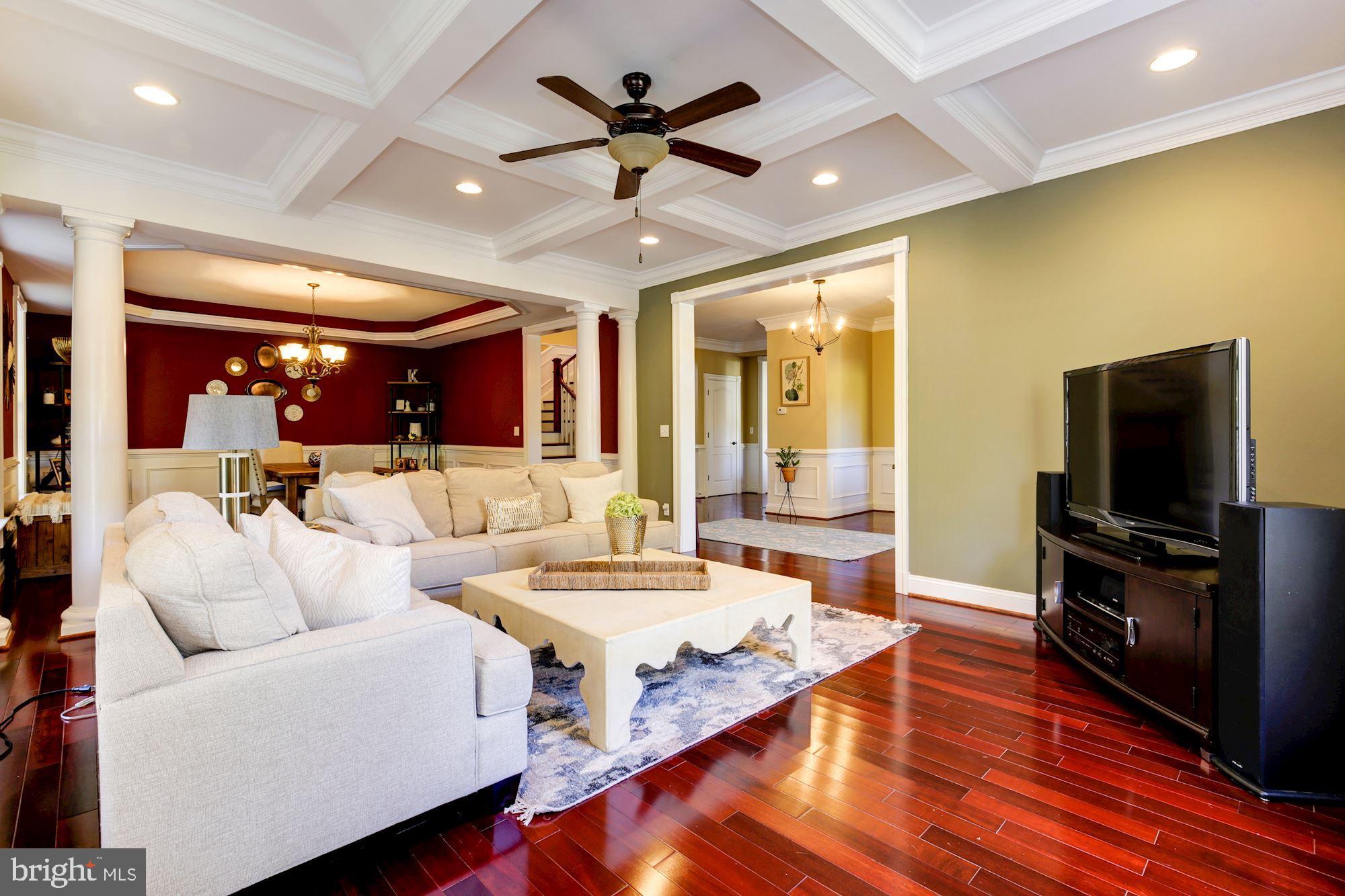 8100 Dogwood Road Baltimore, MD 21244 - Photo 23 of 53 Coffered ceiling and ceiling fan