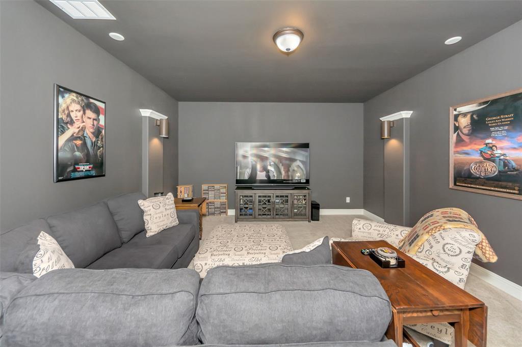 1001 West Bluff Way Roanoke, TX 76262 - Photo 27 of 40 Carpeted home theater with baseboards
