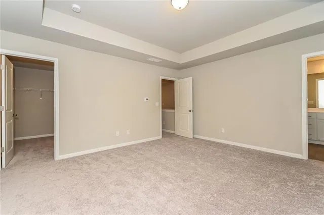 an empty room with closet