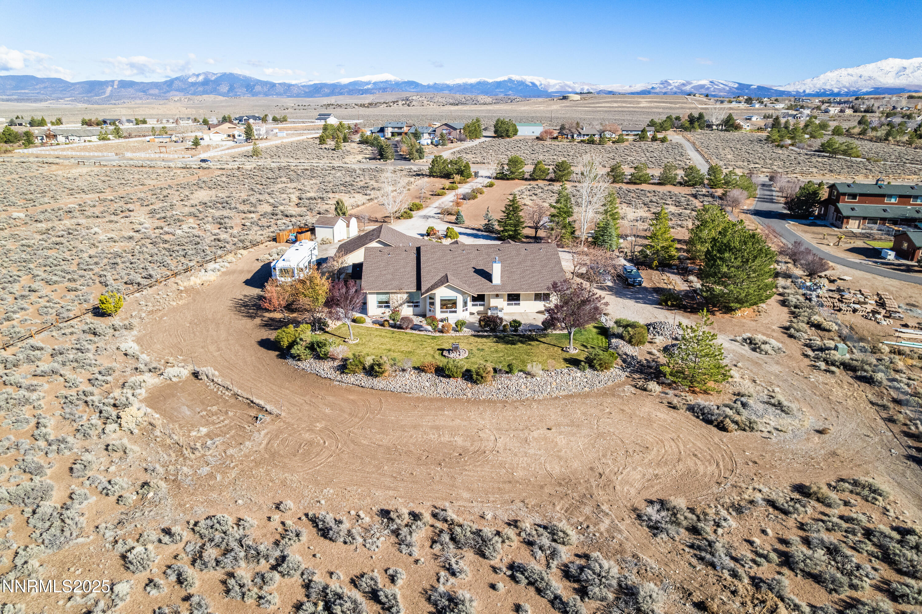 1572 Sawmill Road Gardnerville, NV 89410 - Photo 41 of 43 an aerial view of residential houses with outdoor space