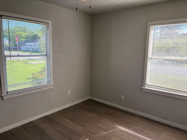 an empty room with a window