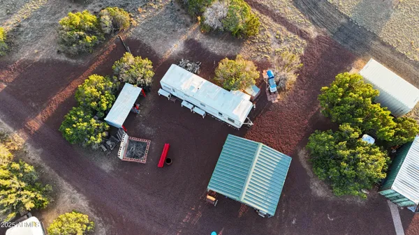 an aerial view of a house
